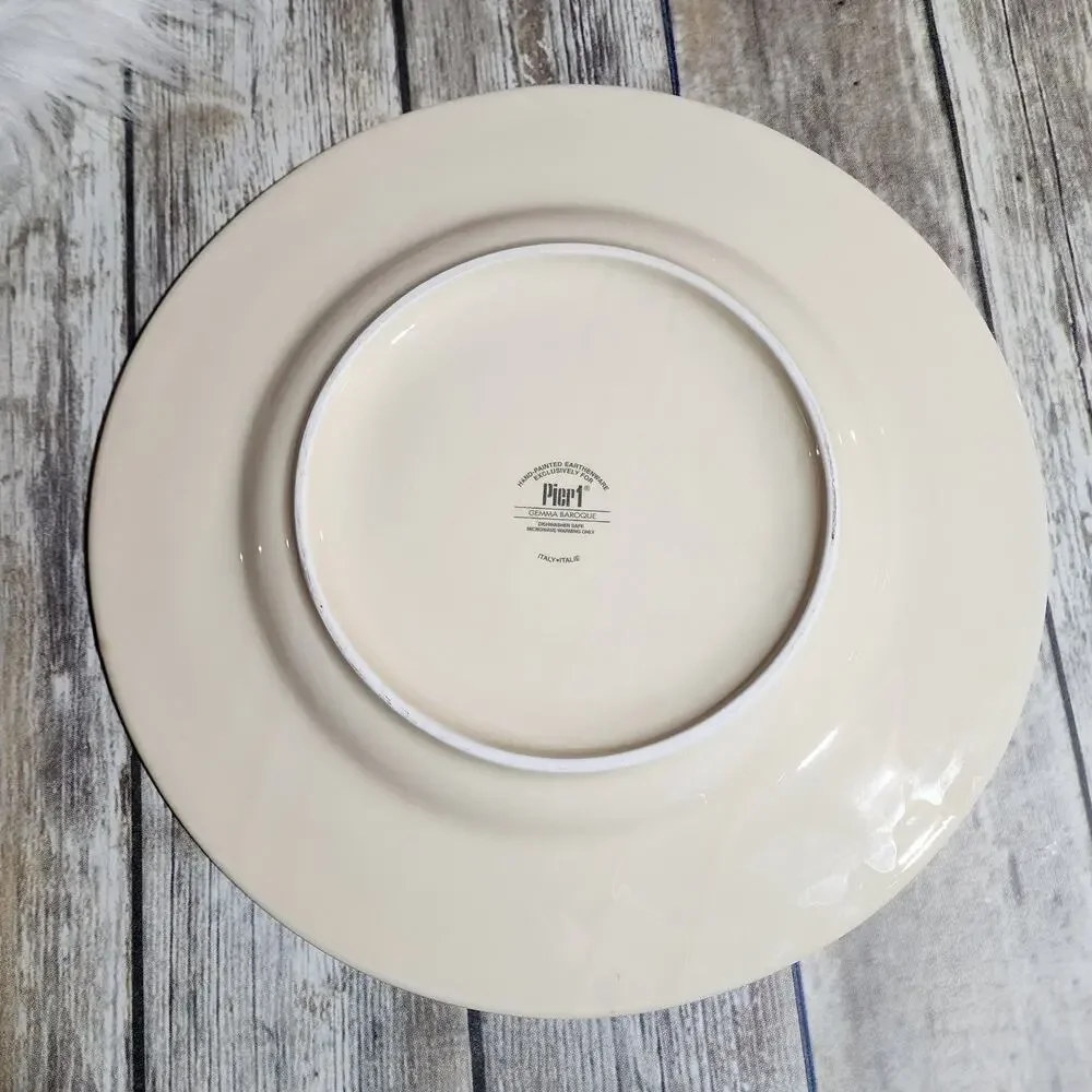 Pier1 Gemma Baroque honey round large‎ Charger service plate made in Italy 13.5
